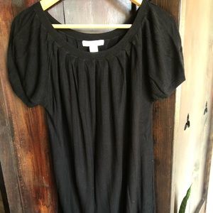 Pleated Short Sleeve Sweater Dress Tunic